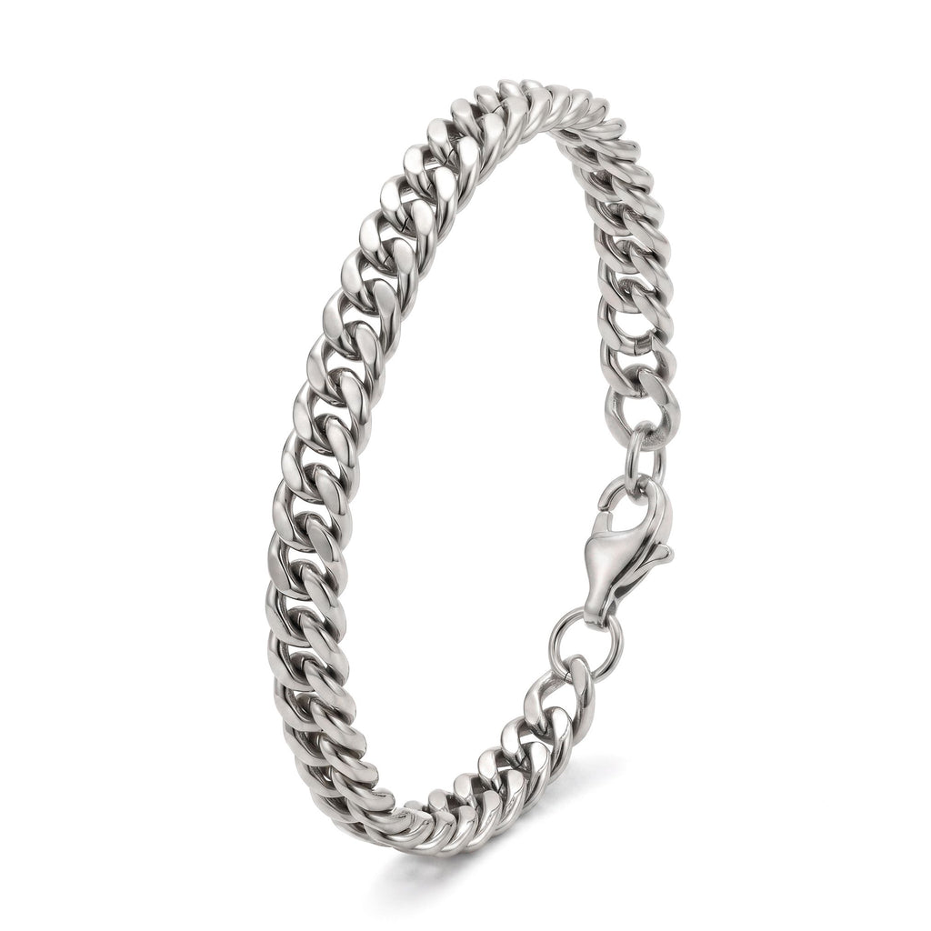 Rivet flat mariner bilekliğin gümüş tonu, düz halkalar ve kilit ürün fotoğrafında