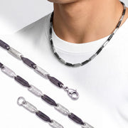 AZAROO Forge Bolt Grek Desenli Kibrit Zincir Kolye 3 mm